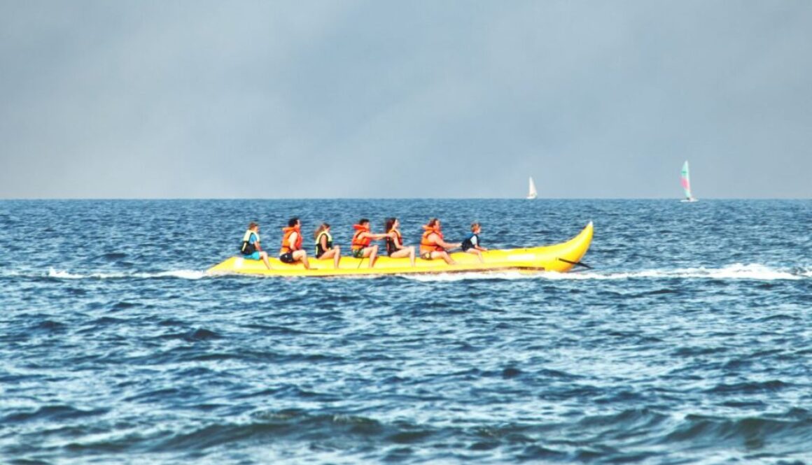 family enjoying one of the south padre island water sports