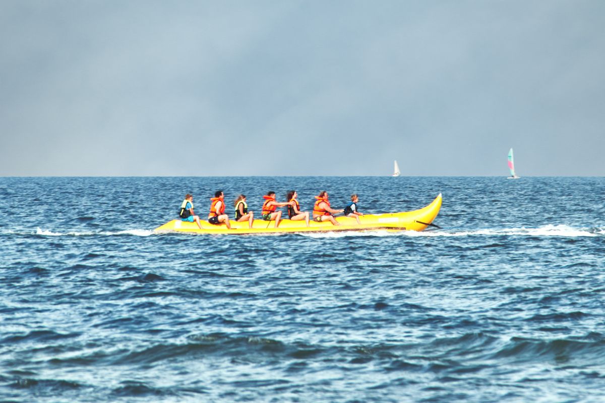 family enjoying one of the south padre island water sports
