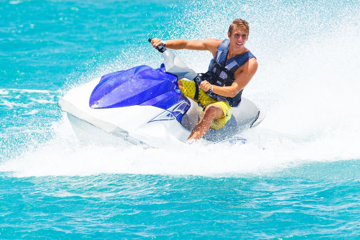jet ski tours (2) A man took a jet ski to explore South Padre Island.