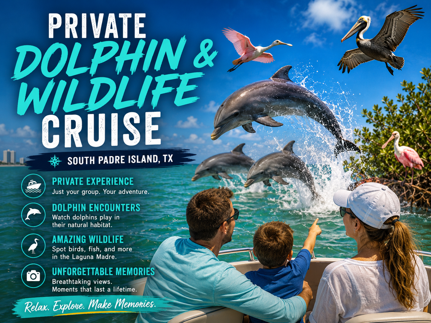Private Dolphin and Wildlife cruise South Padre Island